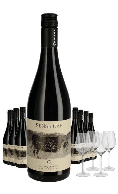 Paket 8 Flaschen Sense Cap Negre Montsant + 4 Gläser