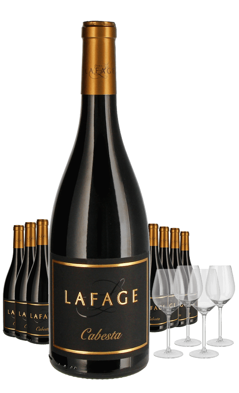 Paket 8 Flaschen Domaine Lafage Cabesta + 4 Gläser