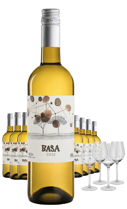 Paket 8 Flaschen Telmo Rodriguez Basa + 4 Gläser